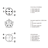LKHA-0016P-M12-A ELCO IO-LINK SENSOR HUB, CLASS-A, M12 A-CODE 4PIN IO-LINK CONN. AND M12 L-CODE AUXILIARY POWER SUPPLY, 8XM12 5PIN, 16 DO, PNP, IP67